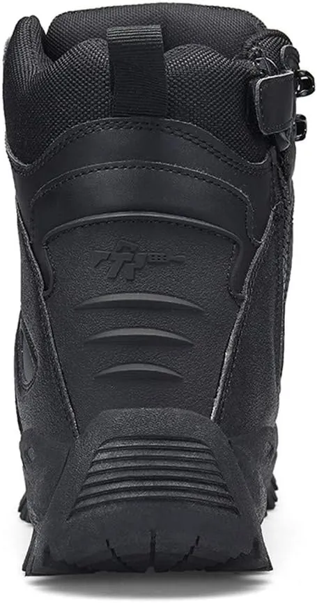 Men's Military and Tactical Combat Ankle Boots Lace up and Zipper Bootie Casual Outdoor Hiking Hunting Shoes Police Training Oxfords