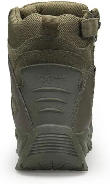Men's Military and Tactical Combat Ankle Boots Lace up and Zipper Bootie Casual Outdoor Hiking Hunting Shoes Police Training Oxfords