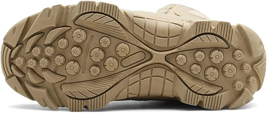 Men's Military and Tactical Combat Ankle Boots Lace up and Zipper Bootie Casual Outdoor Hiking Hunting Shoes Police Training Oxfords