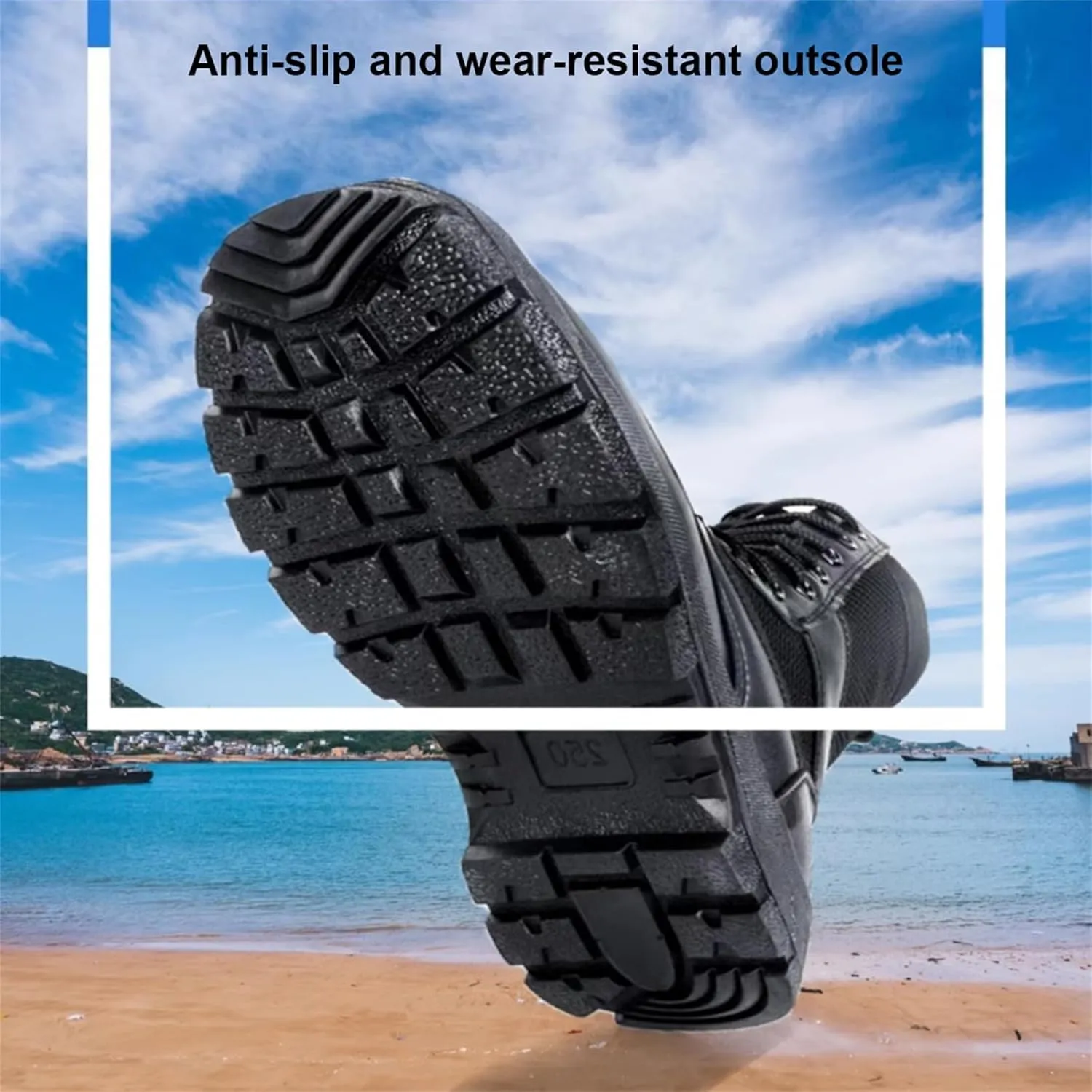 Men's Military Tactical Boots, with Side Zipper, Lightweight Comfortable Boots,Low Cut Training Shoes, for Work All Day Motorcycle Combat Hiking Boots