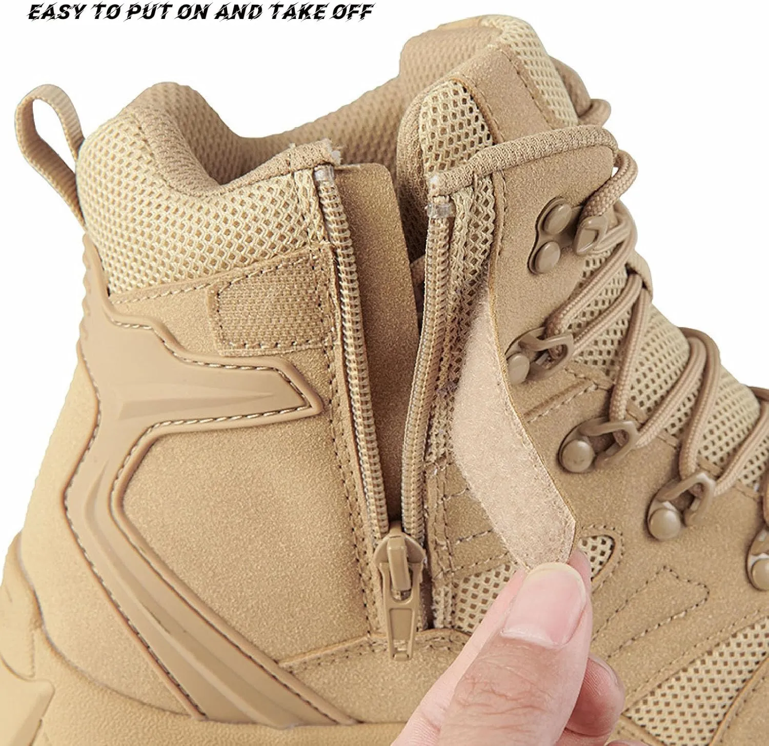 Men'S Military Tactical Chukka Boots Suede Comfortable, Lightweight Breathable Anti-Slip Platform Leather Military Work Combat Boots Outdoor Boots For Hiking Motorcycle Climbing