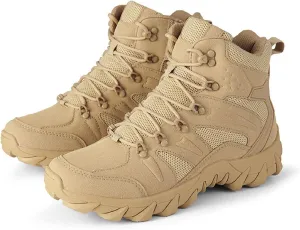 Men'S Military Tactical Chukka Boots Suede Comfortable, Lightweight Breathable Anti-Slip Platform Leather Military Work Combat Boots Outdoor Boots For Hiking Motorcycle Climbing