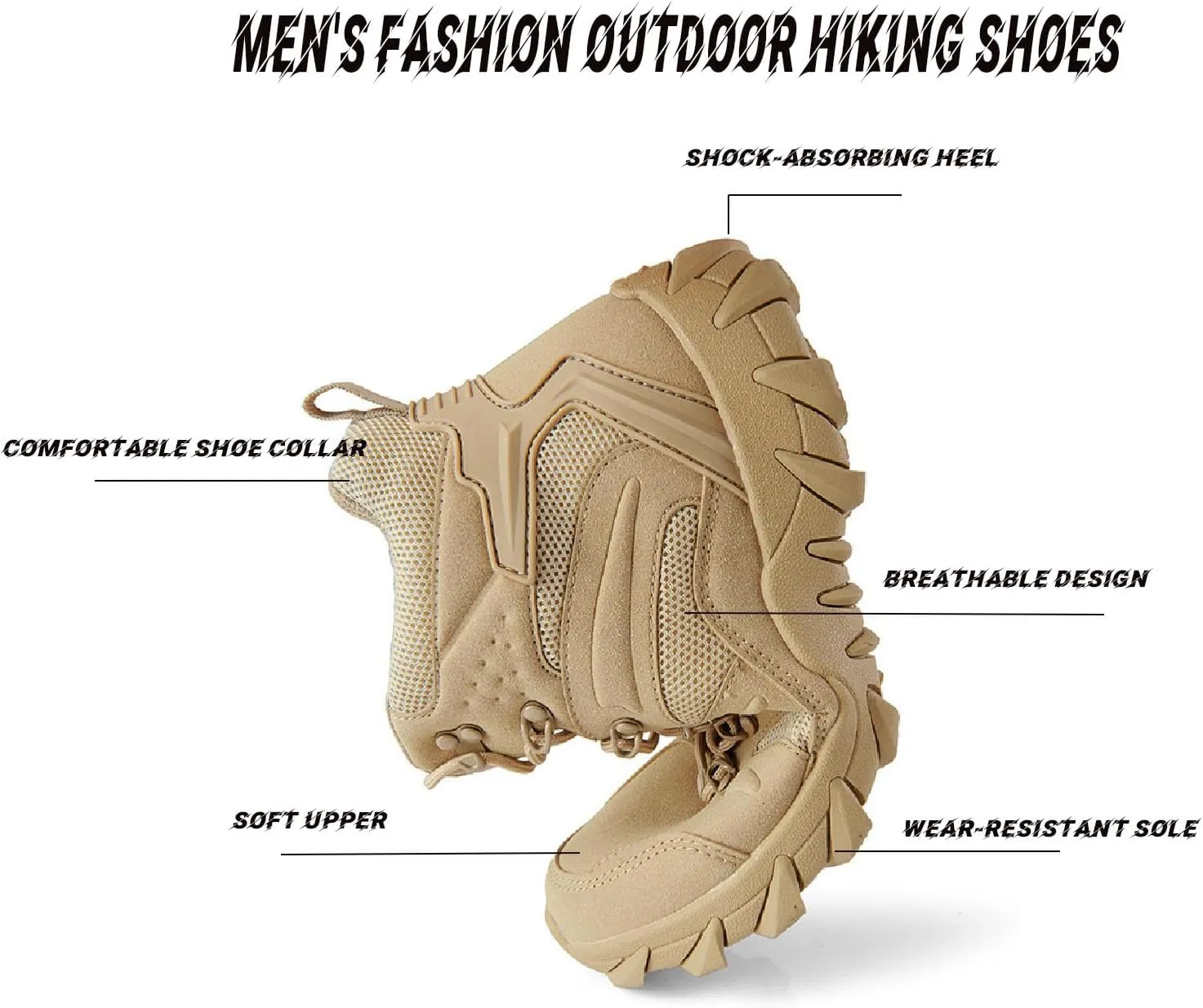 Men'S Military Tactical Chukka Boots Suede Comfortable, Lightweight Breathable Anti-Slip Platform Leather Military Work Combat Boots Outdoor Boots For Hiking Motorcycle Climbing