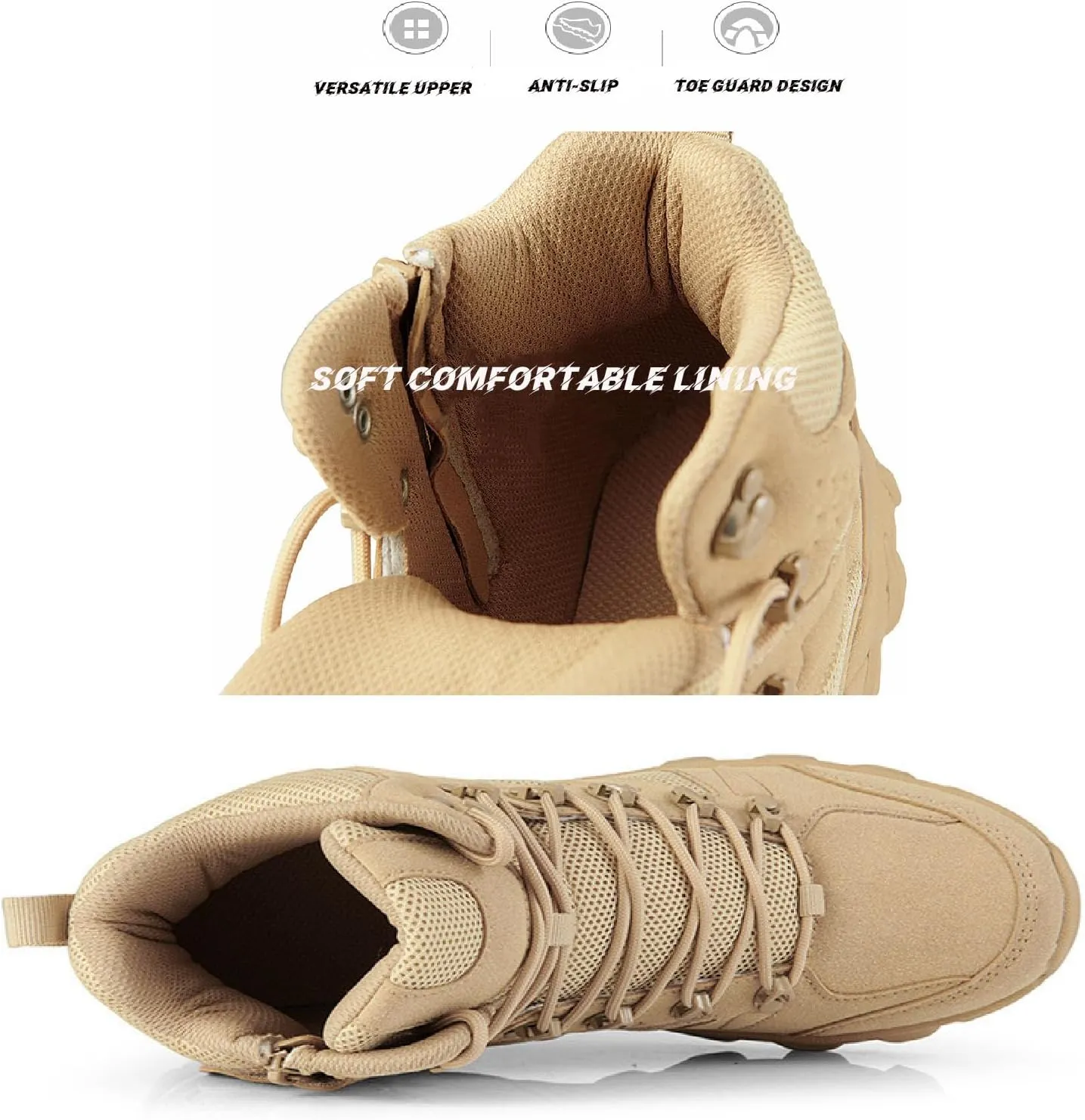Men'S Military Tactical Chukka Boots Suede Comfortable, Lightweight Breathable Anti-Slip Platform Leather Military Work Combat Boots Outdoor Boots For Hiking Motorcycle Climbing