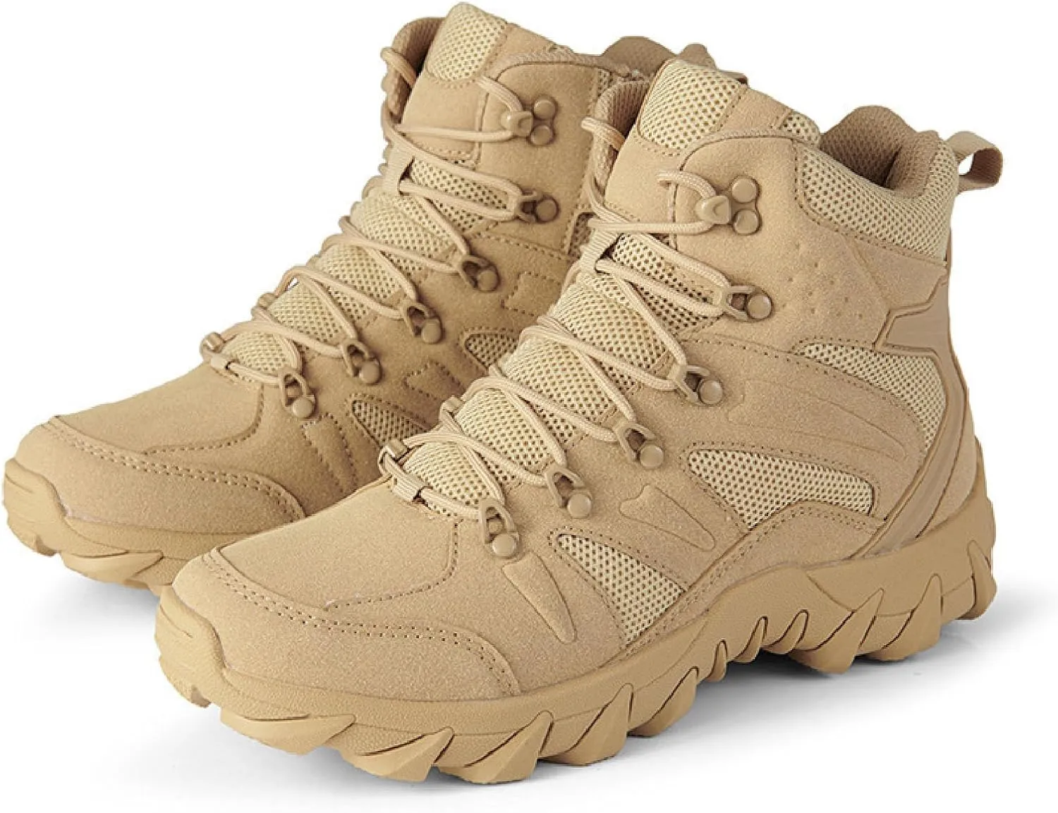 Men'S Military Tactical Chukka Boots Suede Comfortable, Lightweight Breathable Anti-Slip Platform Leather Military Work Combat Boots Outdoor Boots For Hiking Motorcycle Climbing