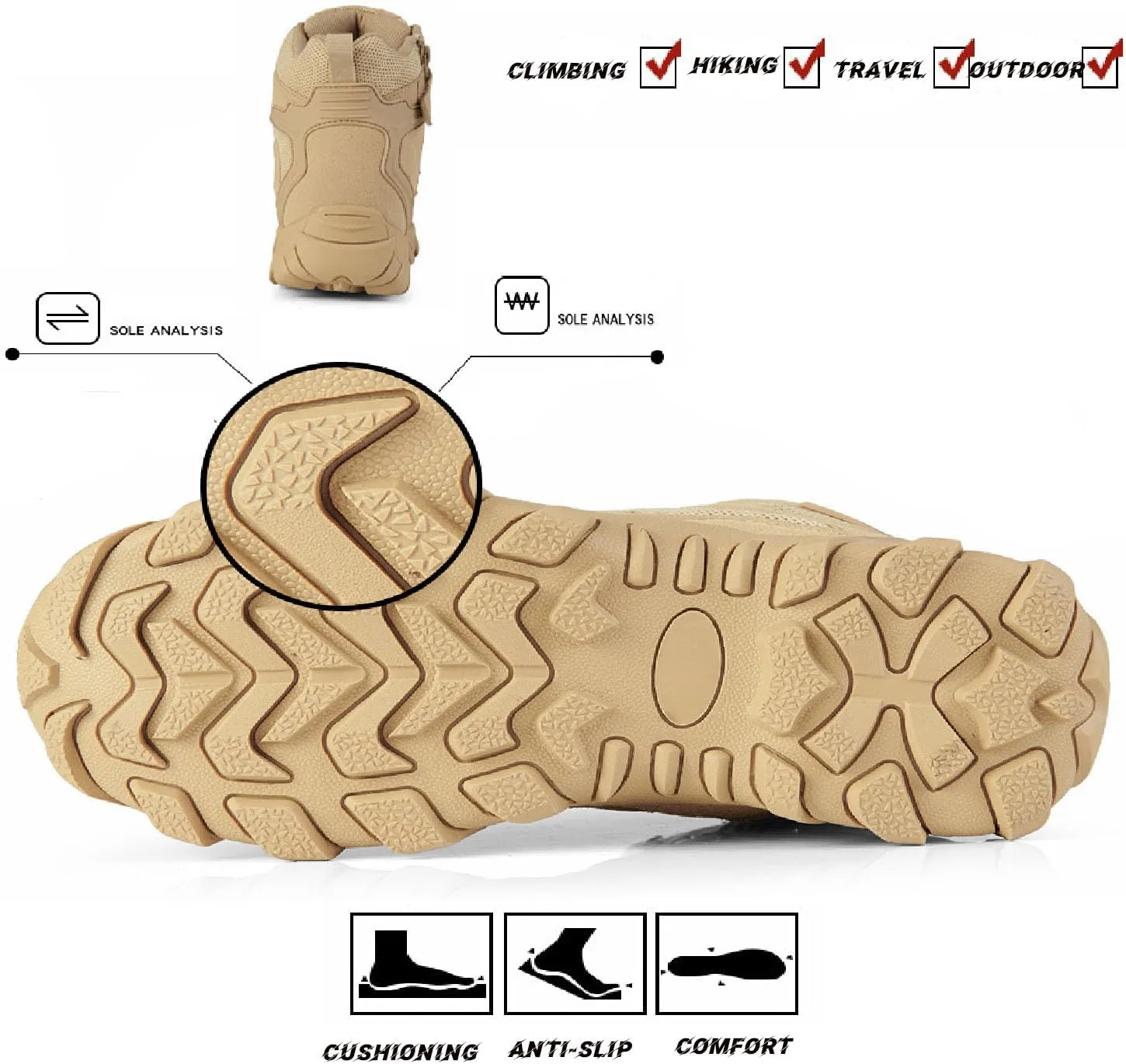 Men'S Military Tactical Chukka Boots Suede Comfortable, Lightweight Breathable Anti-Slip Platform Leather Military Work Combat Boots Outdoor Boots For Hiking Motorcycle Climbing