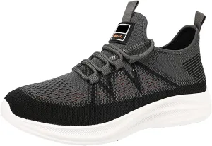 Men's Reathable Stretch Canvas Shoes Breathable Elastic Fly Woven Mesh Sneaker Convenient Elderly Slip on Shoes