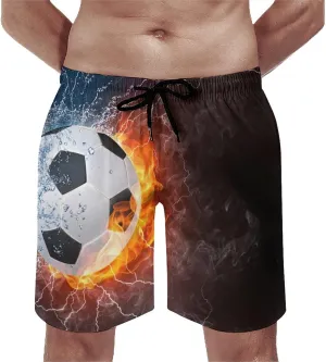 Men's Short Swim Trunks Pink Tulips Landscape Quick Dry Bathing Suit Beach Swimsuits