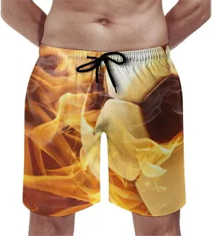 Men's Short Swim Trunks Pink Tulips Landscape Quick Dry Bathing Suit Beach Swimsuits