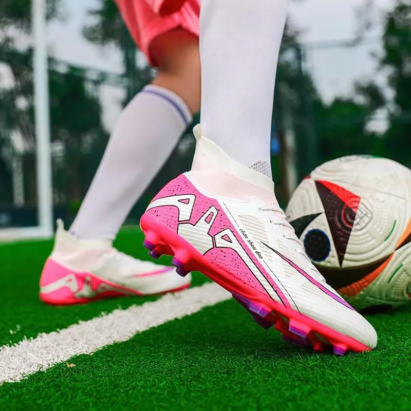 Men's Soccer Cleats Football Shoes High-Tops Non-Slip Spikes Indoor Outdoor Firm Ground TurfSports Athletic Combat Boots