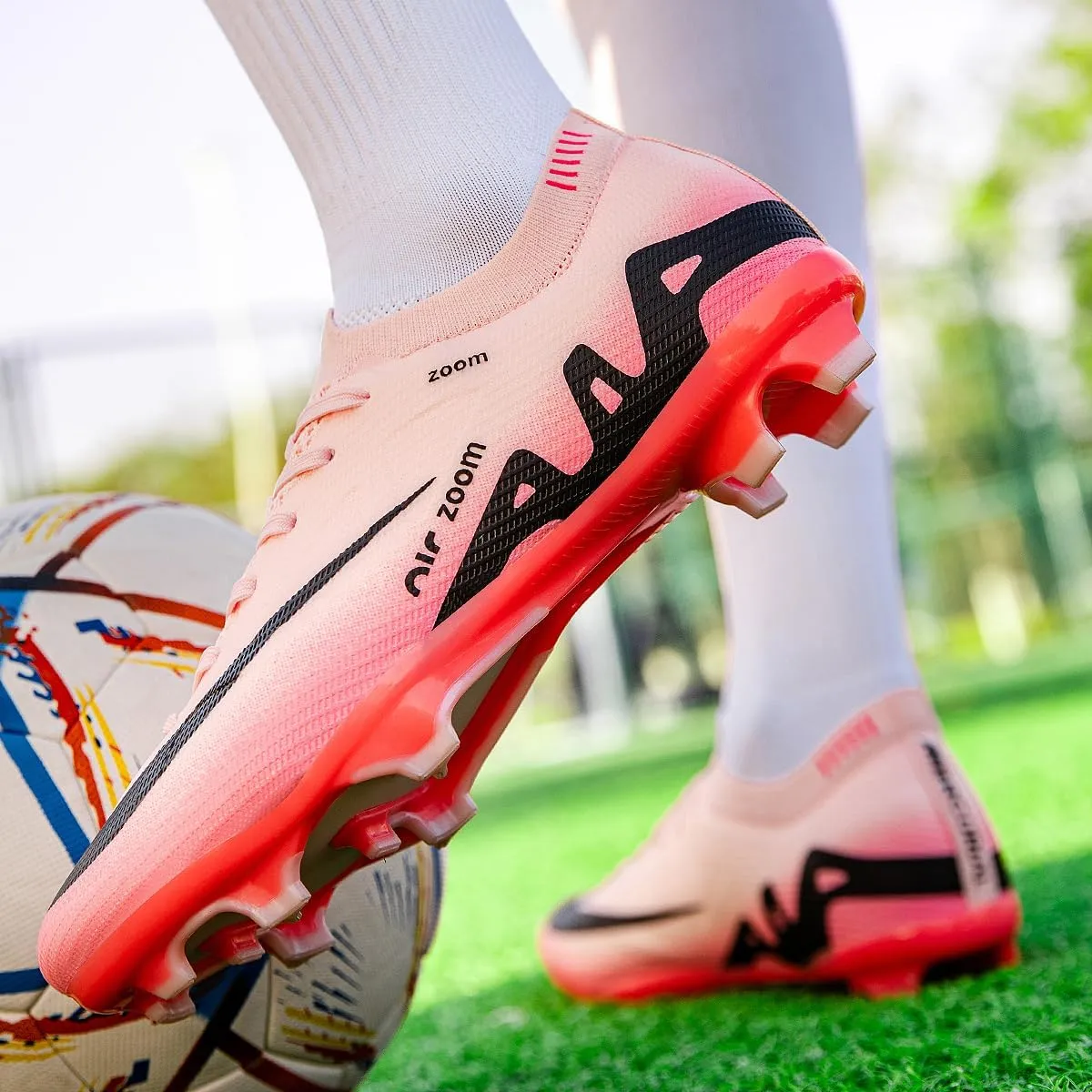 Mens Soccer Cleats Outdoor AG/FG/TF Professional Football Shoes Lightweight Breathable Youth Boys Athletic Training Sneakers