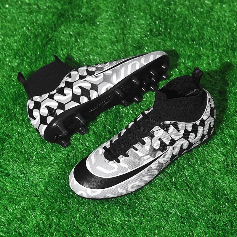 Men's Soccer Shoes Outdoor Turf Indoor Soccer Training Sneaker Professional High-Top Athletic Football Boots Breathable Cleats