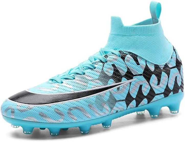 Men's Soccer Shoes Outdoor Turf Indoor Soccer Training Sneaker Professional High-Top Athletic Football Boots Breathable Cleats