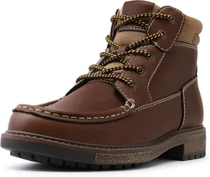 MIXIN Mens Boots Casual Chukka Faux Leather Hard Sole Dress shoes