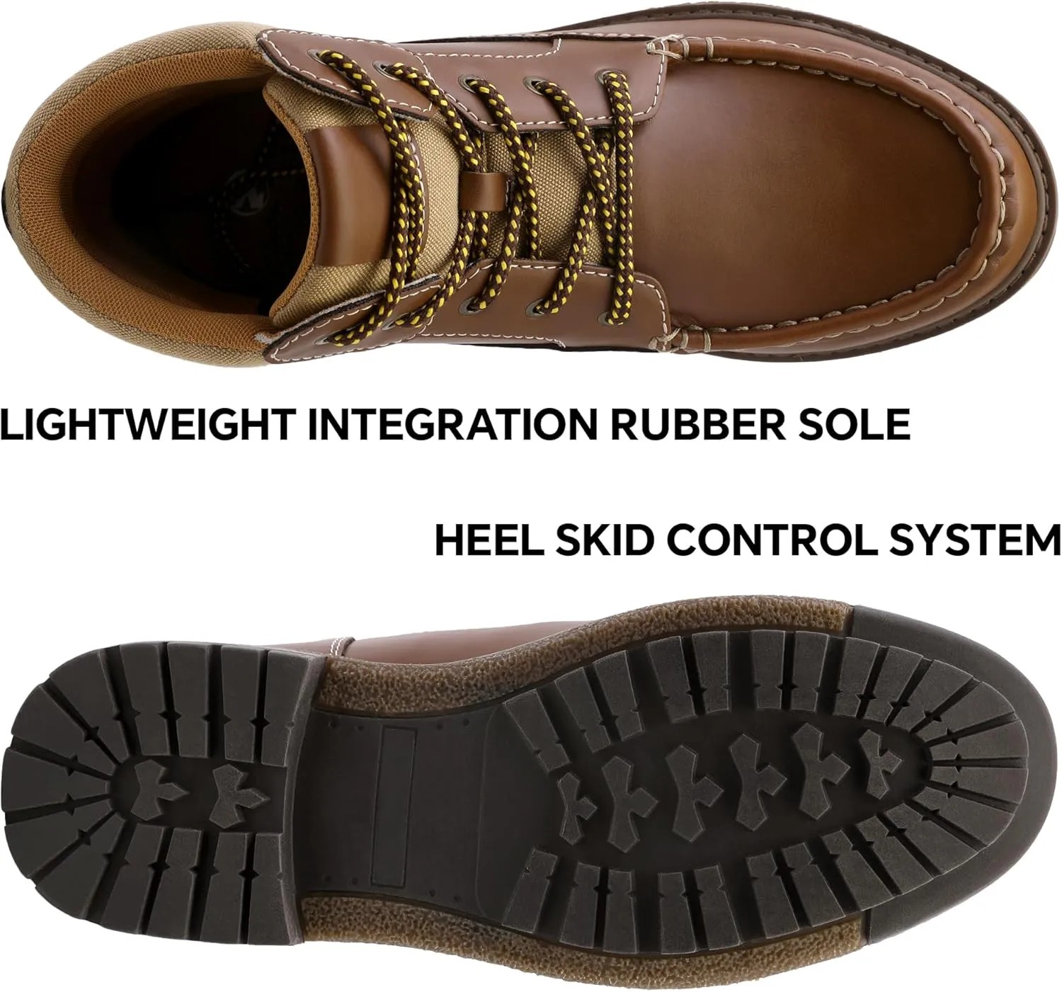MIXIN Mens Boots Casual Chukka Faux Leather Hard Sole Dress shoes