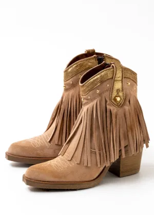 Nemonic Fringe Suede Ankle Boots
