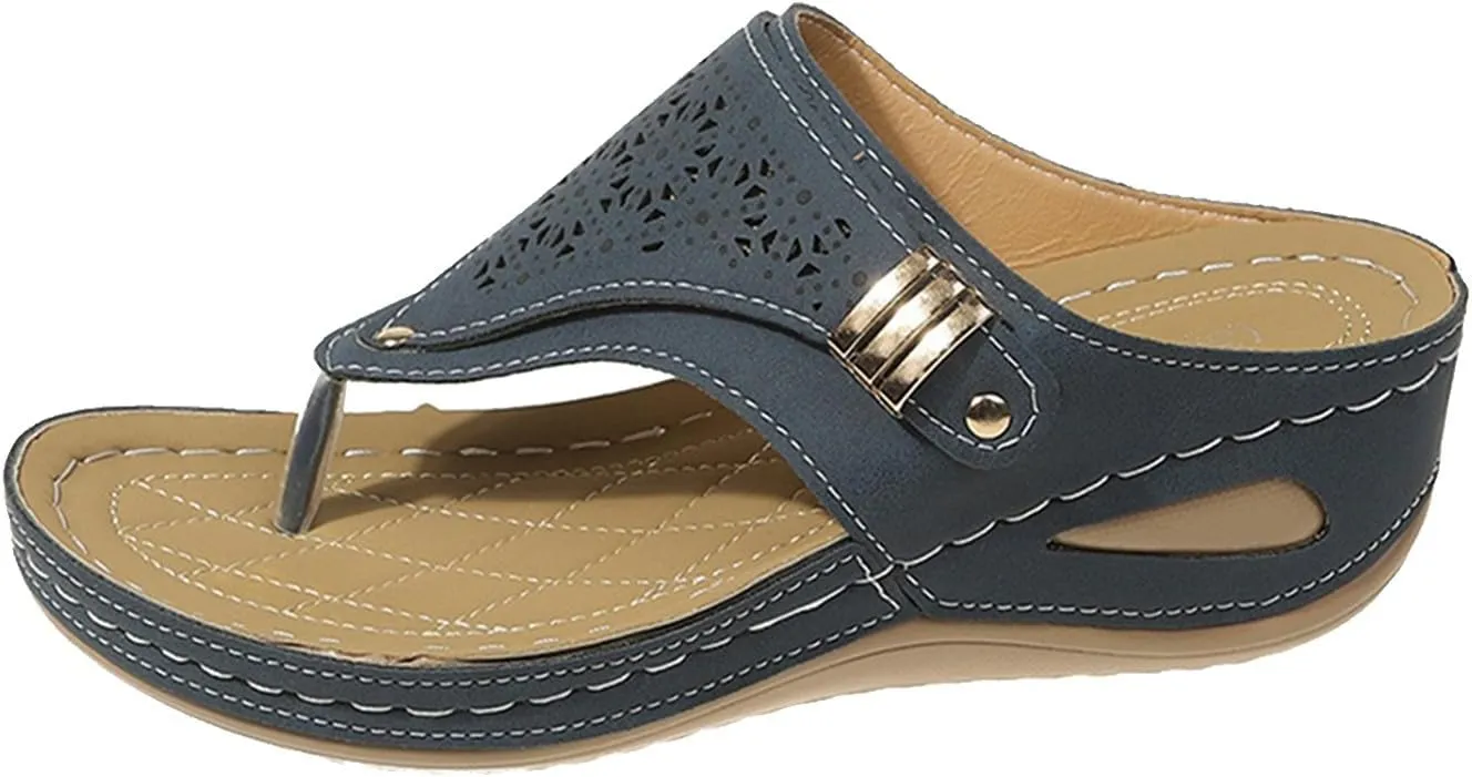 Orthopedic Sandals for Women - Arch Support Wedge Flip Flops Summer 2025 Comfortable Elegant Casual Beach Slippers