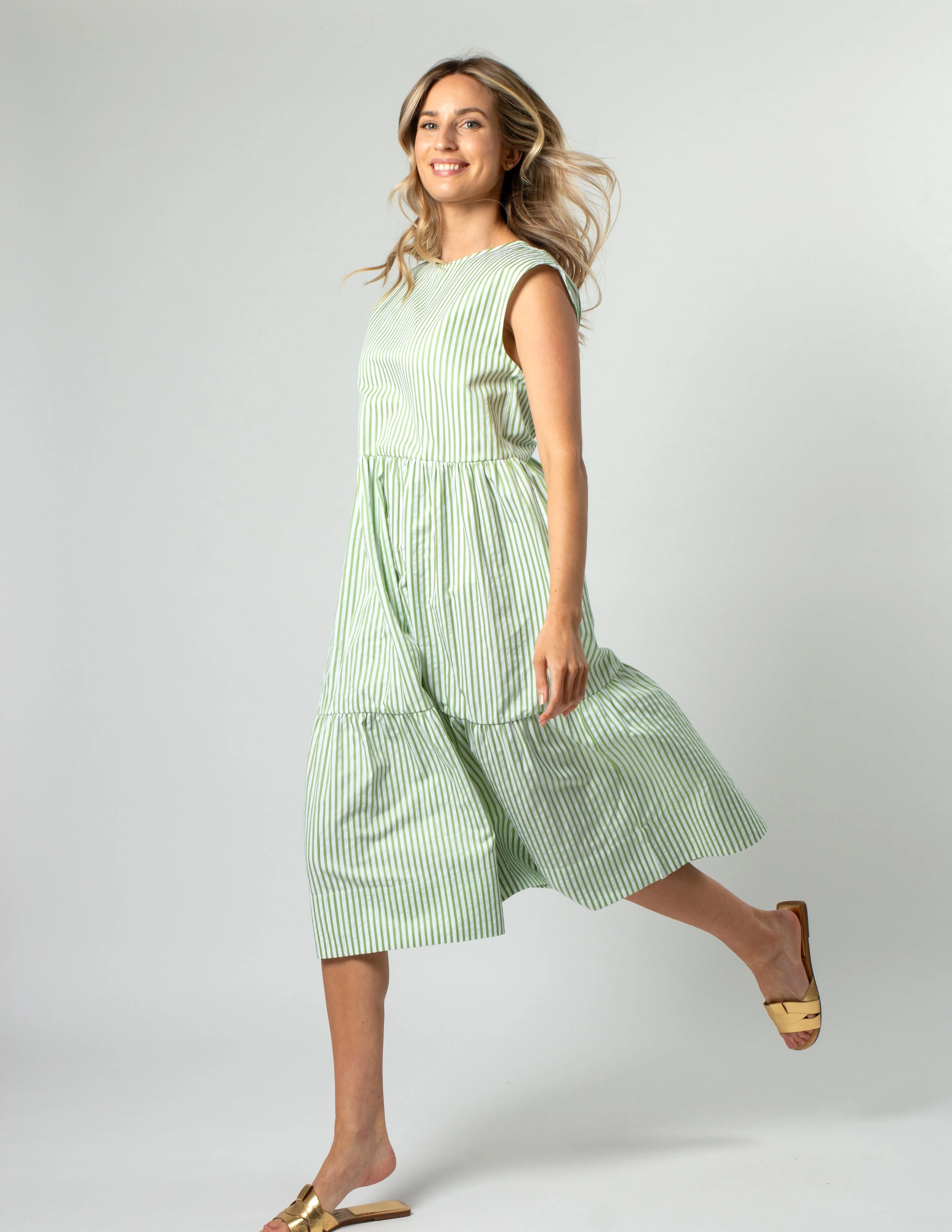 Rania Dress - Apple Stripe