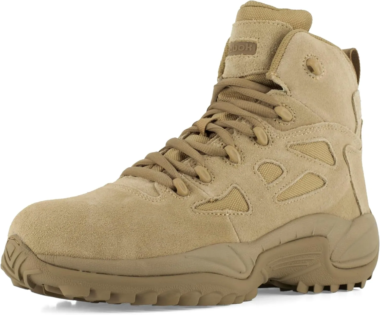 Reebok Work Men's Rapid Response RB Safety Toe 6" Stealth Boot with Side Zipper Military & Tactical