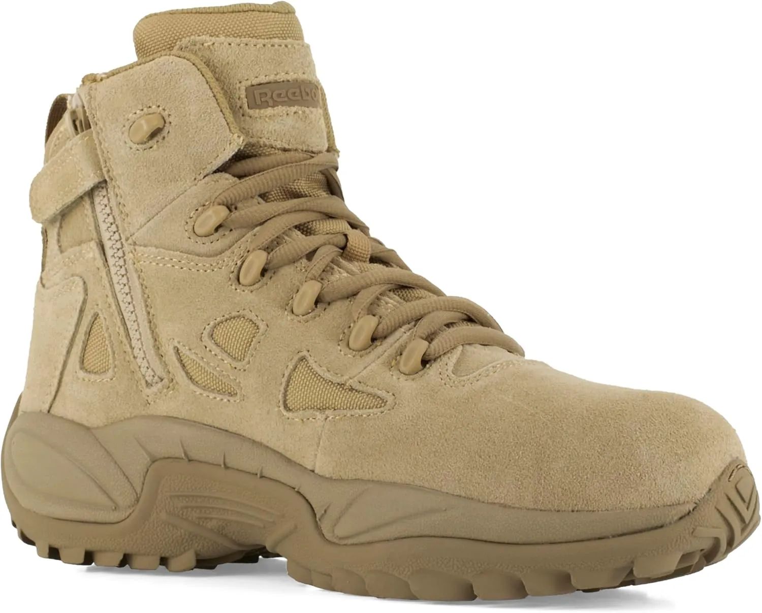 Reebok Work Men's Rapid Response RB Safety Toe 6" Stealth Boot with Side Zipper Military & Tactical