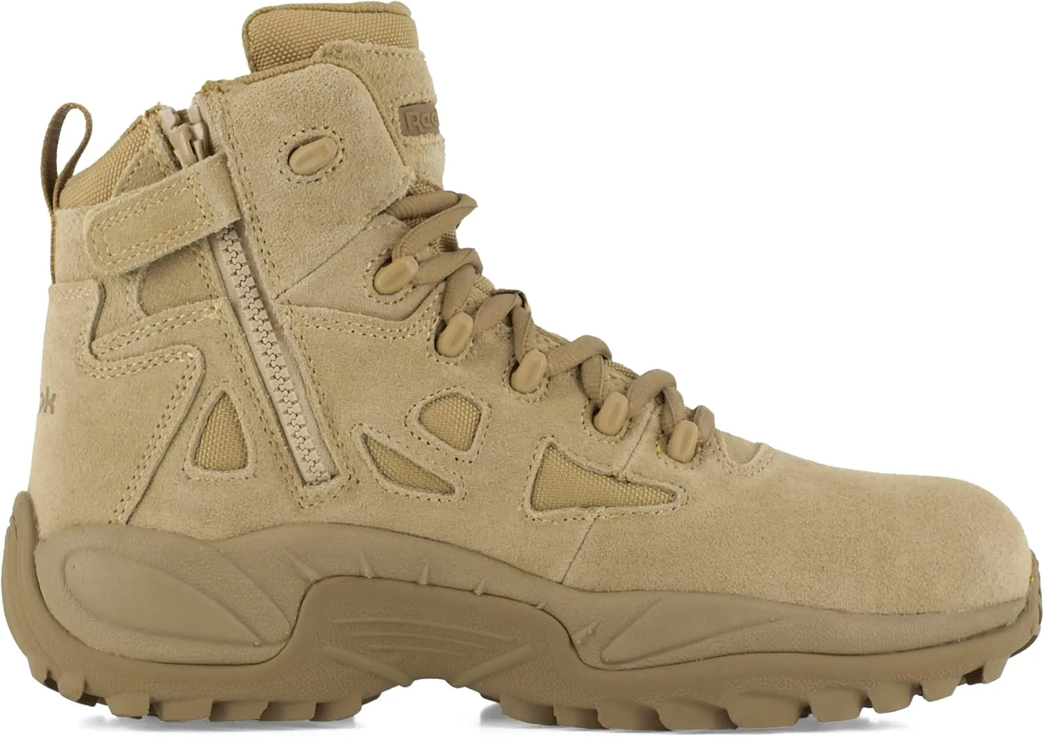 Reebok Work Men's Rapid Response RB Safety Toe 6" Stealth Boot with Side Zipper Military & Tactical