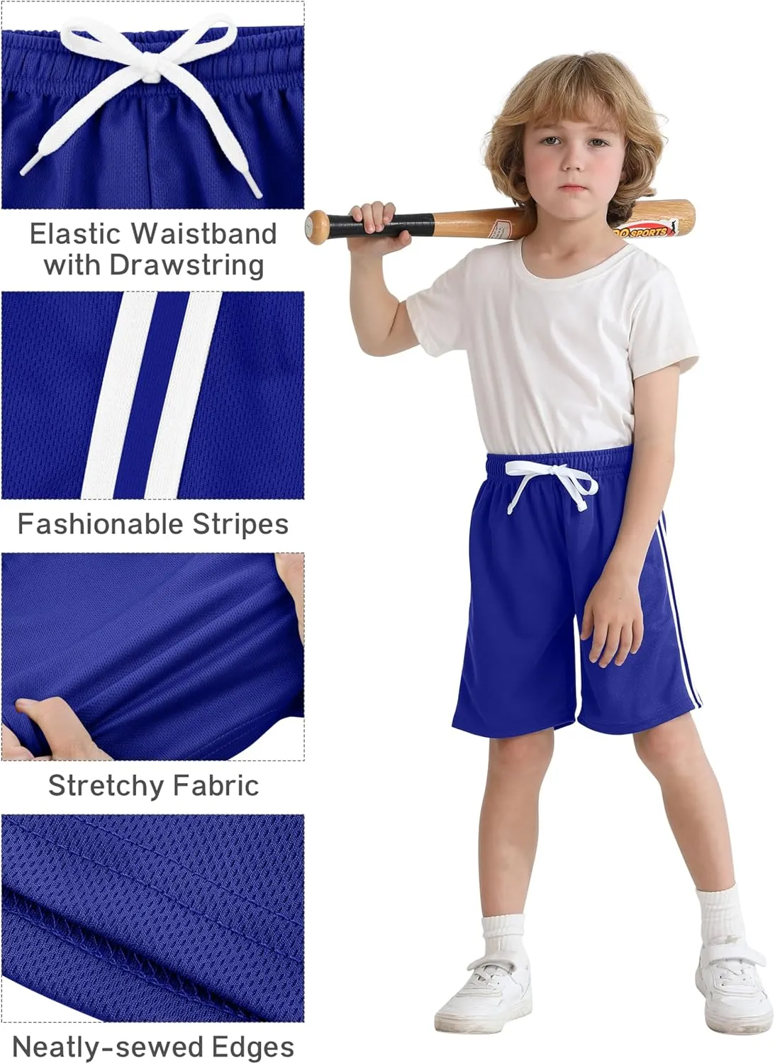 Resinta Toddler Boys Shorts Boys Quick Dry Athletic Pull-On Shorts with Elastic Waist for Summer Playwear