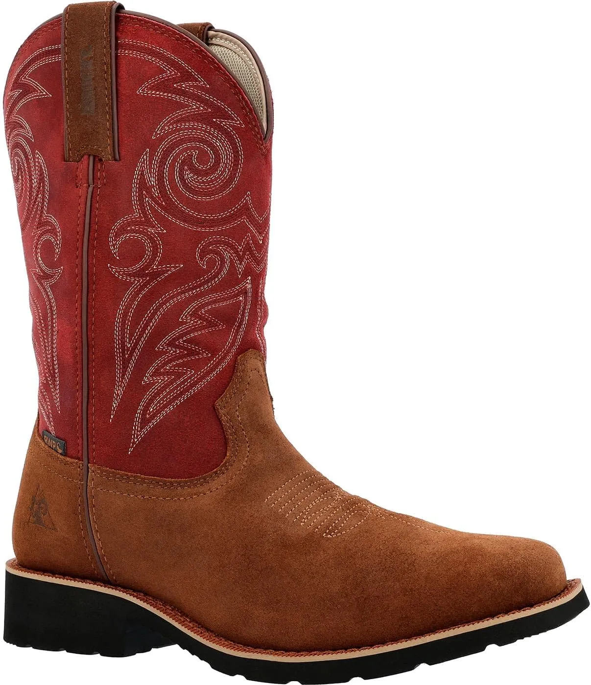 ROCKY MonoCrepe 12 Waterproof Western Boot, Cabernet, Size 8.5(W)