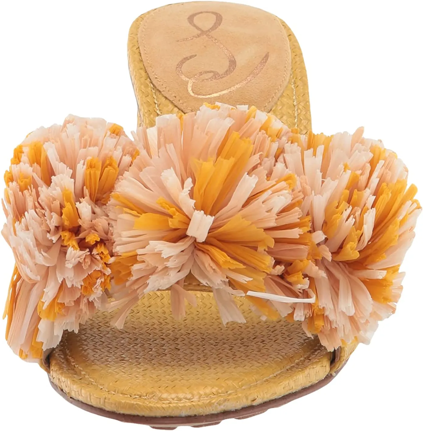 Sam Edelman Olia Desert Sun Pom-Poms Embellished Strap Block Mule Heeled Sandals