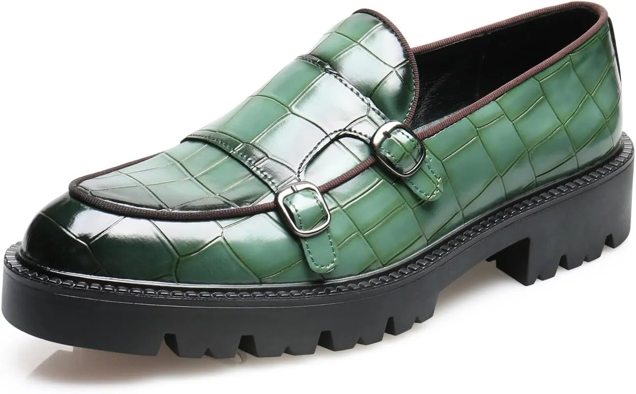 Santimon Mens Loafers Casual Dress Slip On for Men Patent Leather Smoking Plaid Penny Loafes Tuexdo Wedding Mocasines Formal Business Prom Shoes