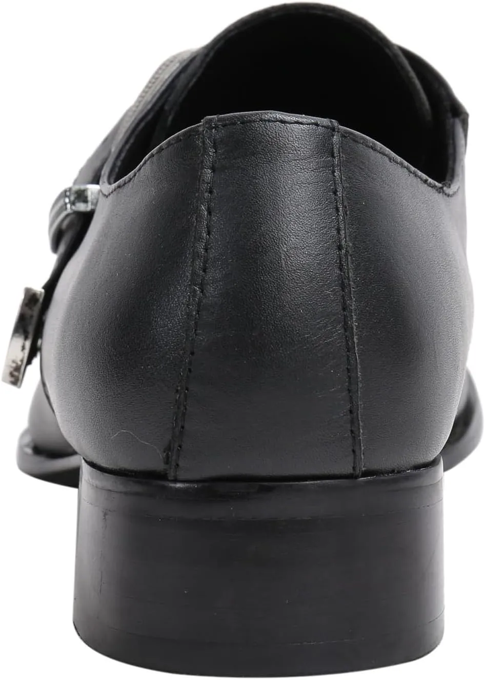 Santimon Men's Patent Leather Dress Shoes with Buckle, Pointed Toe, and Rivet Accents ?C Elegant Casual Loafers for Office, Weddings, Parties & Bar