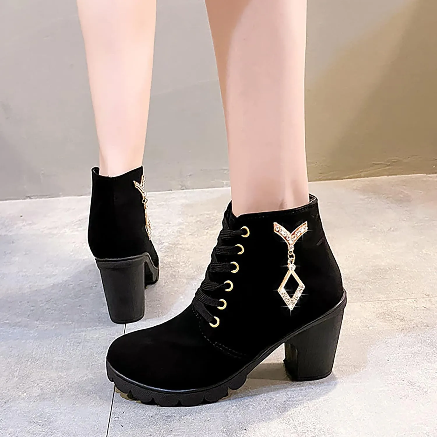 SBGMoSJ Ankle Boots for Women No Heel Wide Width Booties for Women Low Heel Ankle Boots for Women Size 9.5 Wide Womens Fall Ankle Boots Low Heel Womens Western Boots Wide Width