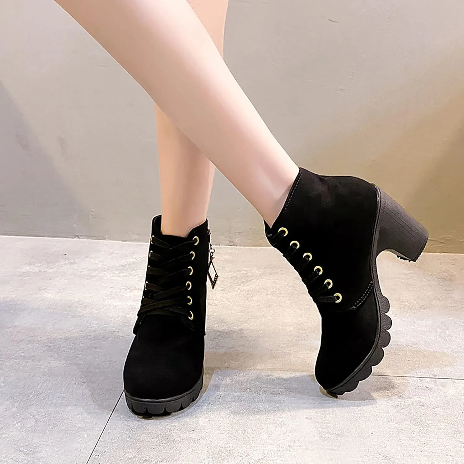 SBGMoSJ Ankle Boots for Women No Heel Wide Width Booties for Women Low Heel Ankle Boots for Women Size 9.5 Wide Womens Fall Ankle Boots Low Heel Womens Western Boots Wide Width