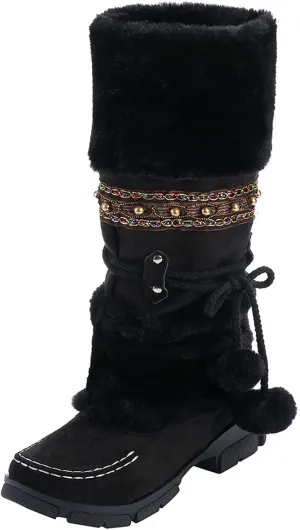 SBGMoSJ Short Winter Boots for Women Waterproof Snow Women's Duck Boots Waterproof Black Women Winter Boots Wide Size Winter Boot Women Botas De Nieve