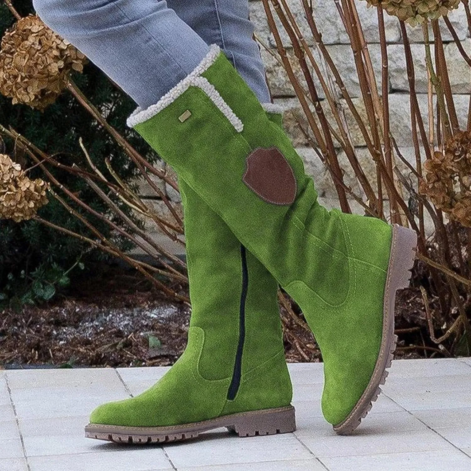 SBGMoSJ Slip on Winter Boots for Women Black Womens Winter Boots Waterproof Insulated Fur Boots for Women Winter Outdoor Work Boots for Women Waterproof Botas De Invierno Impermeables Para Mujer