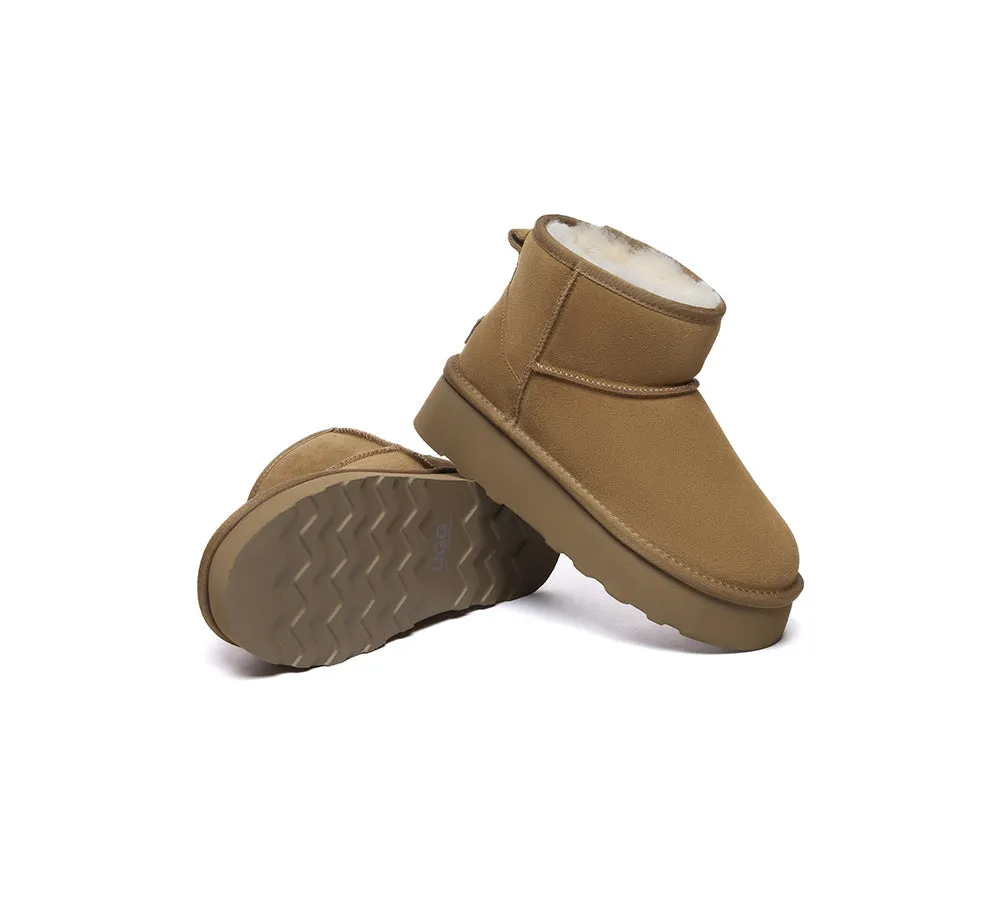 Sheepskin Wool Ankle Platform Boots Rommie