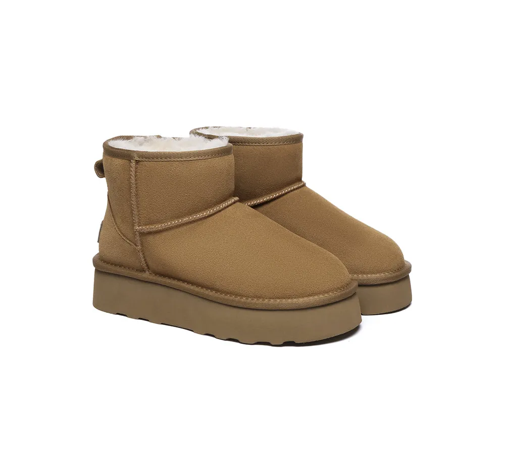 Sheepskin Wool Ankle Platform Boots Rommie