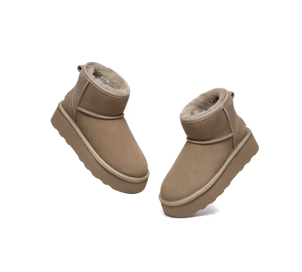 Sheepskin Wool Ankle Platform Boots Rommie
