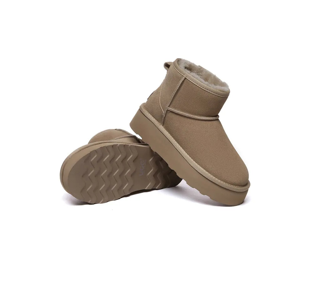 Sheepskin Wool Ankle Platform Boots Rommie