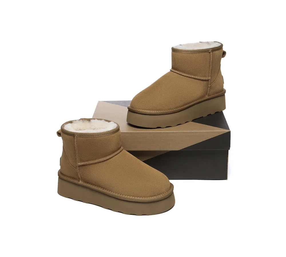 Sheepskin Wool Ankle Platform Boots Rommie