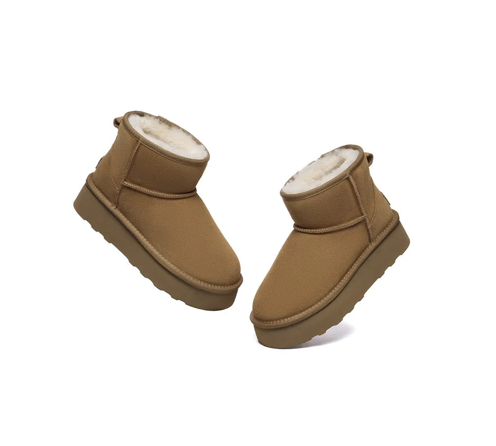 Sheepskin Wool Ankle Platform Boots Rommie