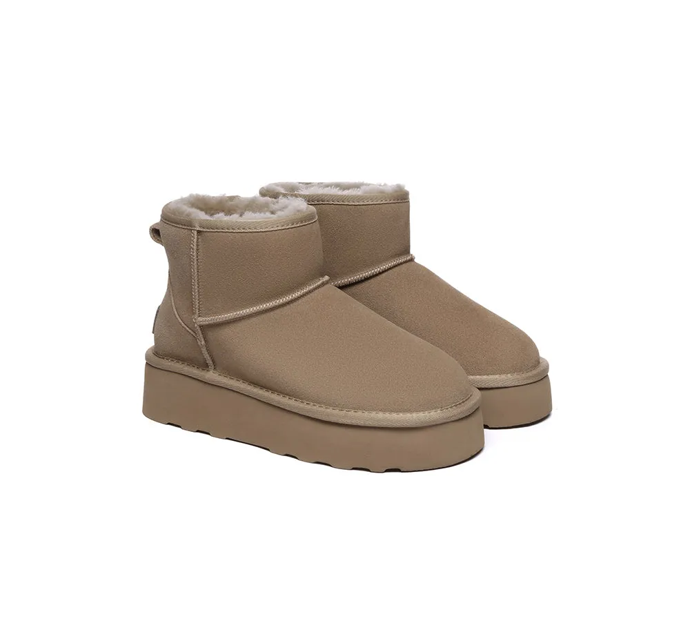 Sheepskin Wool Ankle Platform Boots Rommie