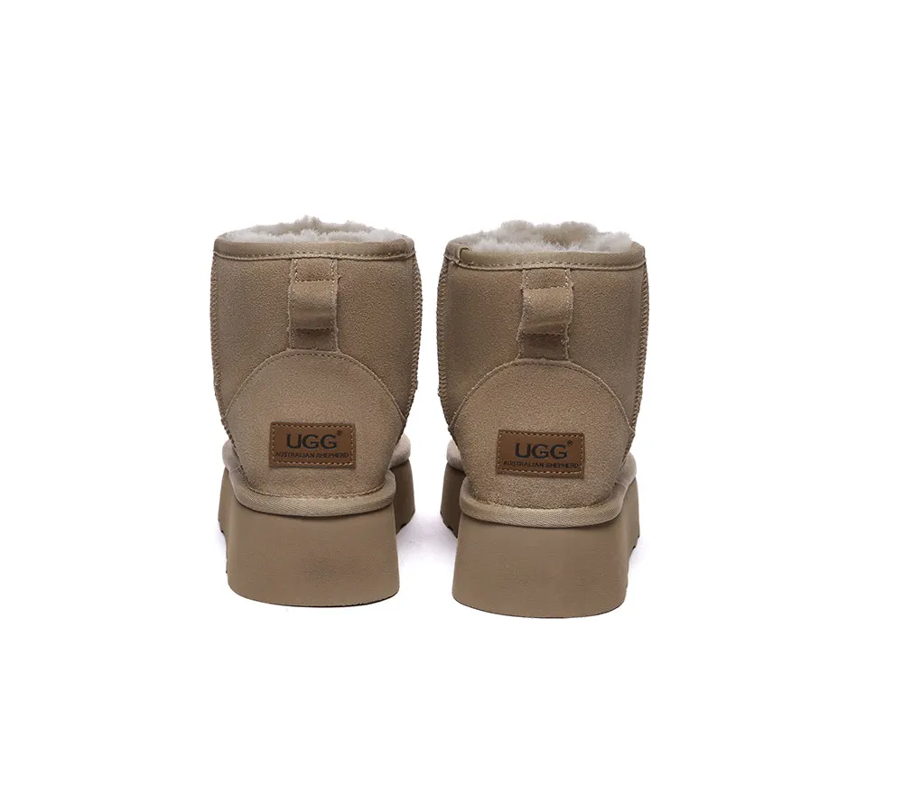 Sheepskin Wool Ankle Platform Boots Rommie