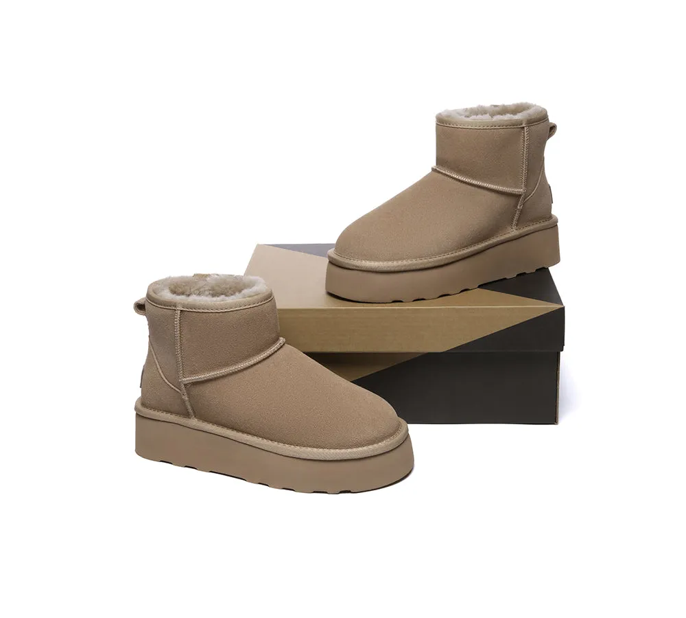 Sheepskin Wool Ankle Platform Boots Rommie