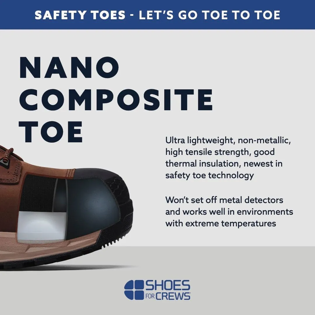 Shoes for Crews Women's Pearl II Nano Composite Toe (NCT) Slip-Resistant, Water-Resistant Work Shoes