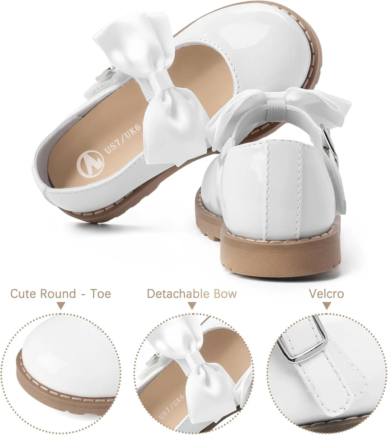 shoeslocker Toddler Girl Dress Shoes-Little Girl Mary Jane Shoes Wedding Party Casual Soft Walking