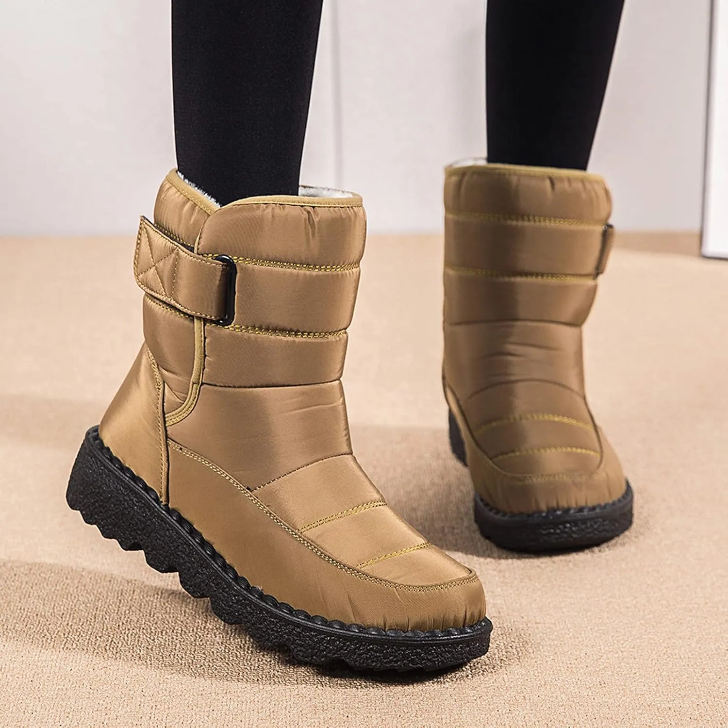 Slip on Winter Boots for Women Cute Snow Boot Women Wide Waterproof Winter Boots Slip on Womens Wide Snow Boots for Women Waterproof Botas De Invierno Contra Agua Mujer