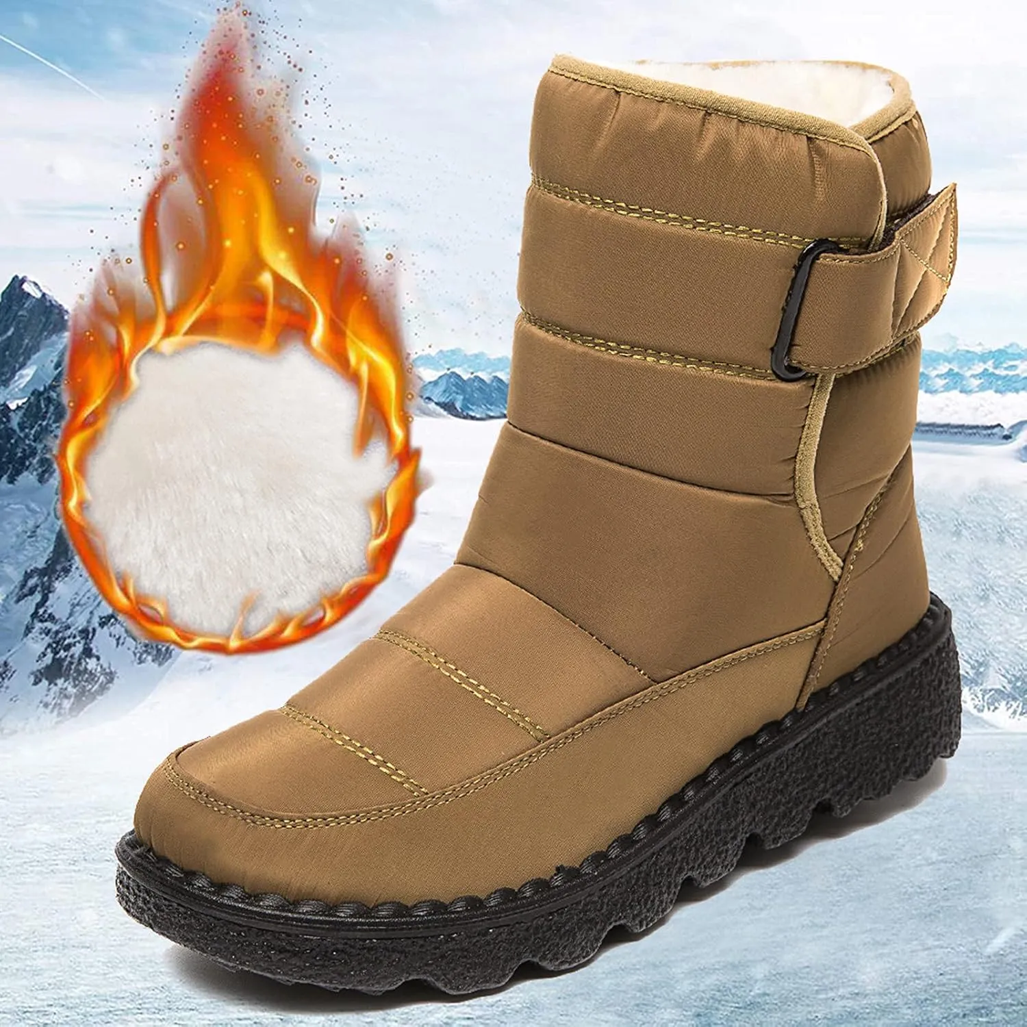 Slip on Winter Boots for Women Cute Snow Boot Women Wide Waterproof Winter Boots Slip on Womens Wide Snow Boots for Women Waterproof Botas De Invierno Contra Agua Mujer