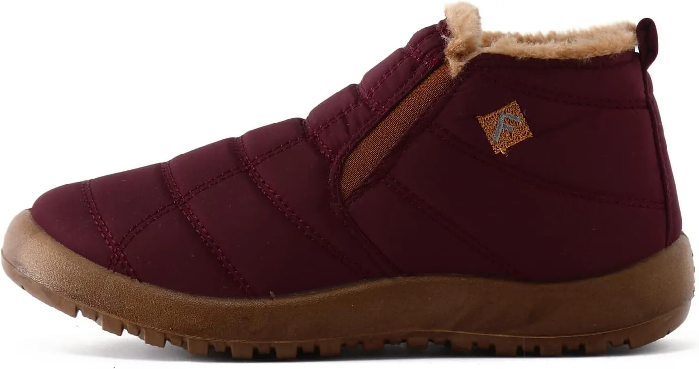 Snow Boots for Women Cute Waterproof Winter Walking Boots for Women Waterproof Winter Brown Fur Boots for Women Waterproof Womens Winter Snow Walking Shoes Botas De Frio Para Mujer Bajita