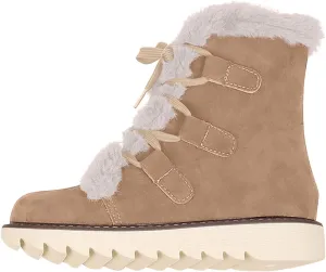 Snow Boots for Women Fur Lined Winter Warm Cotton Shoes Ankle Booties Lace up Flat Anti-Slip Mid Calf Knight Boots