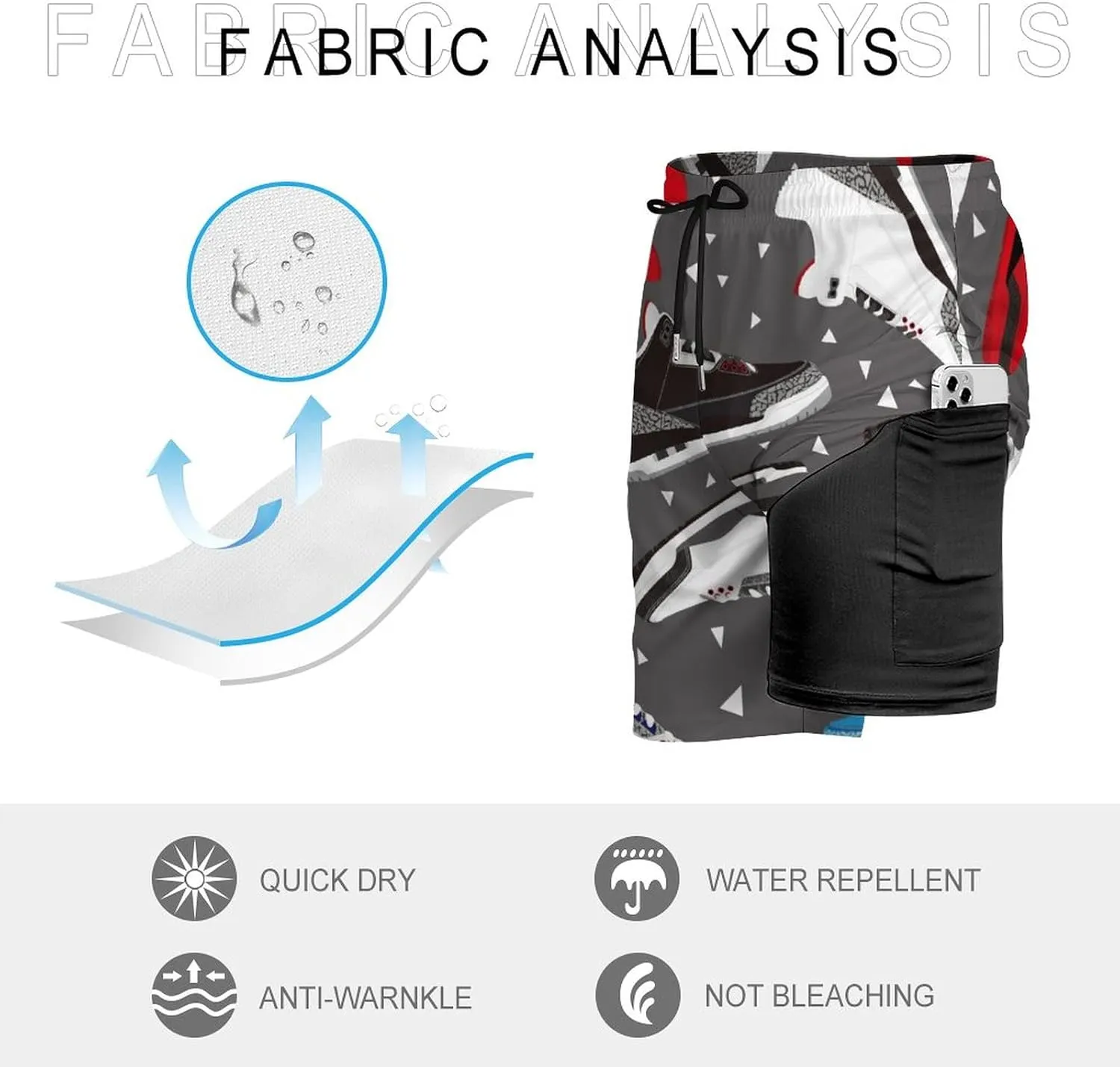 Soccer Ball on Fire Mens Quick Dry Swim Trunks Board Shorts with Compression Liner and Pockets